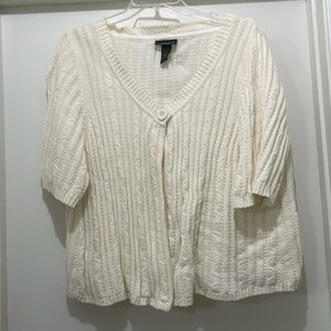 Lane Bryant 100% cotton cream colored shrug sweater. Size 22/24.
